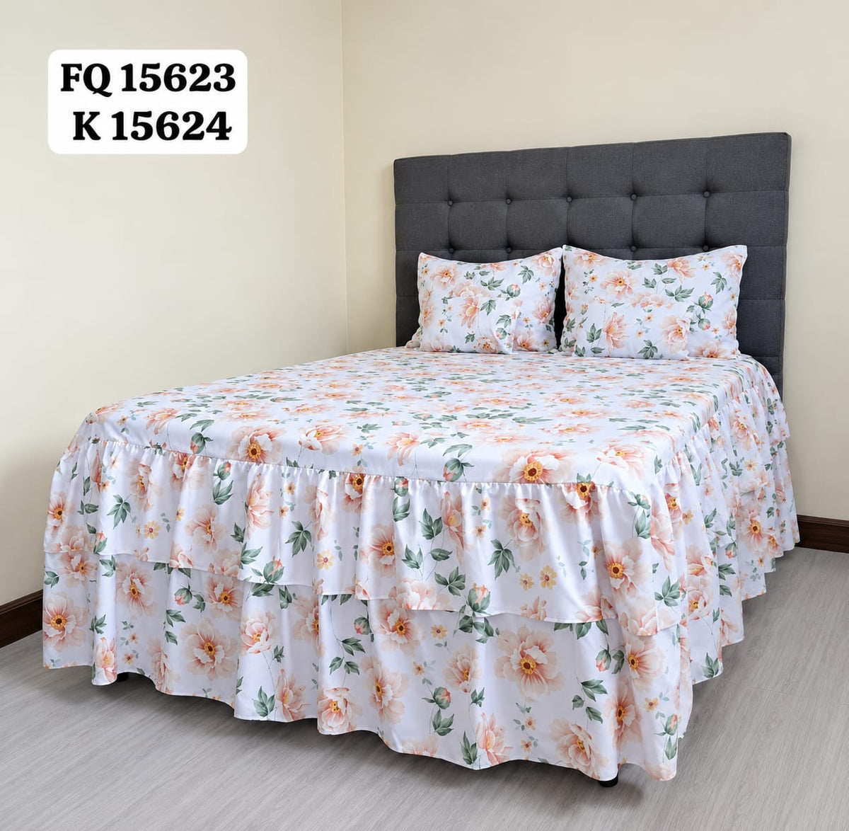 Set Cubrecama Twill Doble Vuelo Flores Pastel + 1 Cojín