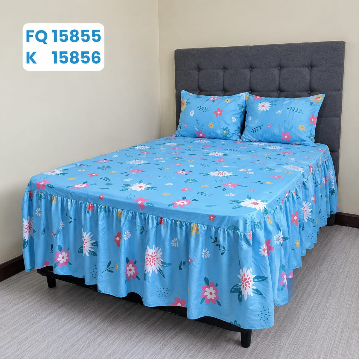 Set Cubrecama Twill 3 Piezas Celeste Floral