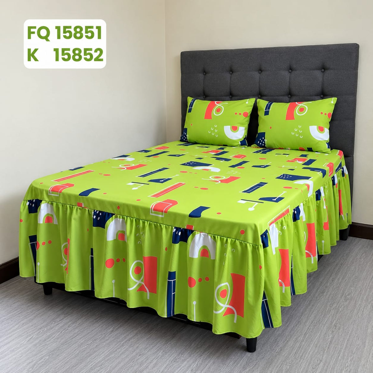 Set Cubrecama Twill 3 Piezas Verde Limón