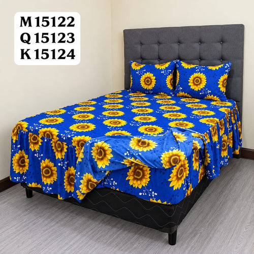 Cobertor Twill con Vuelo Girasoles Azul